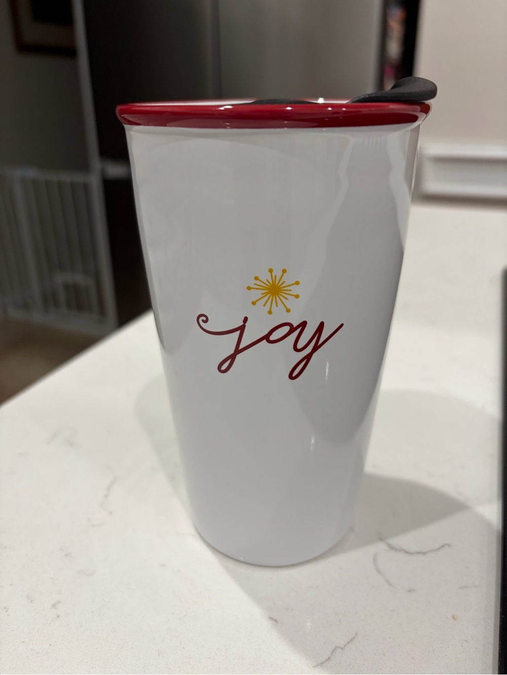 NWOT Lighthouse Joy Coffee Mug Double Wall Cup Lid Luke 2:11 Savior Born Christ